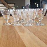 10 vintage cut glass water glasses