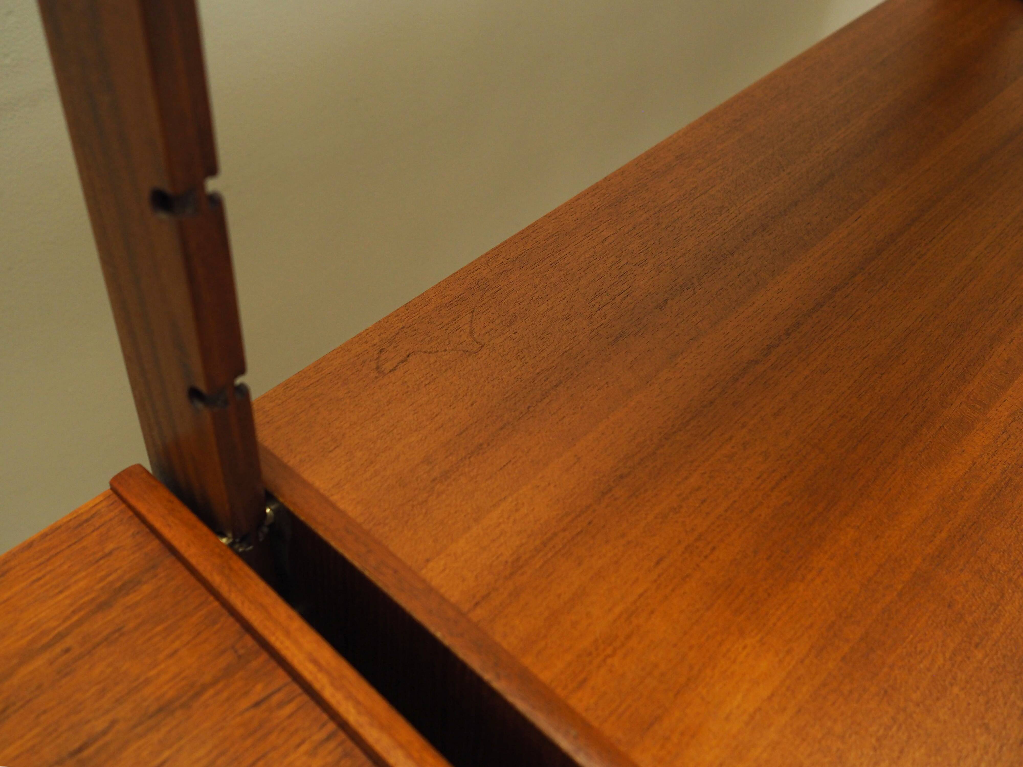 Teak system bookcase, Norwegian design, 1960s, production: Blindheim Mobelf