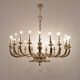 Italian Neoclassical Style 20-Light Brass Chandelier, 1950s