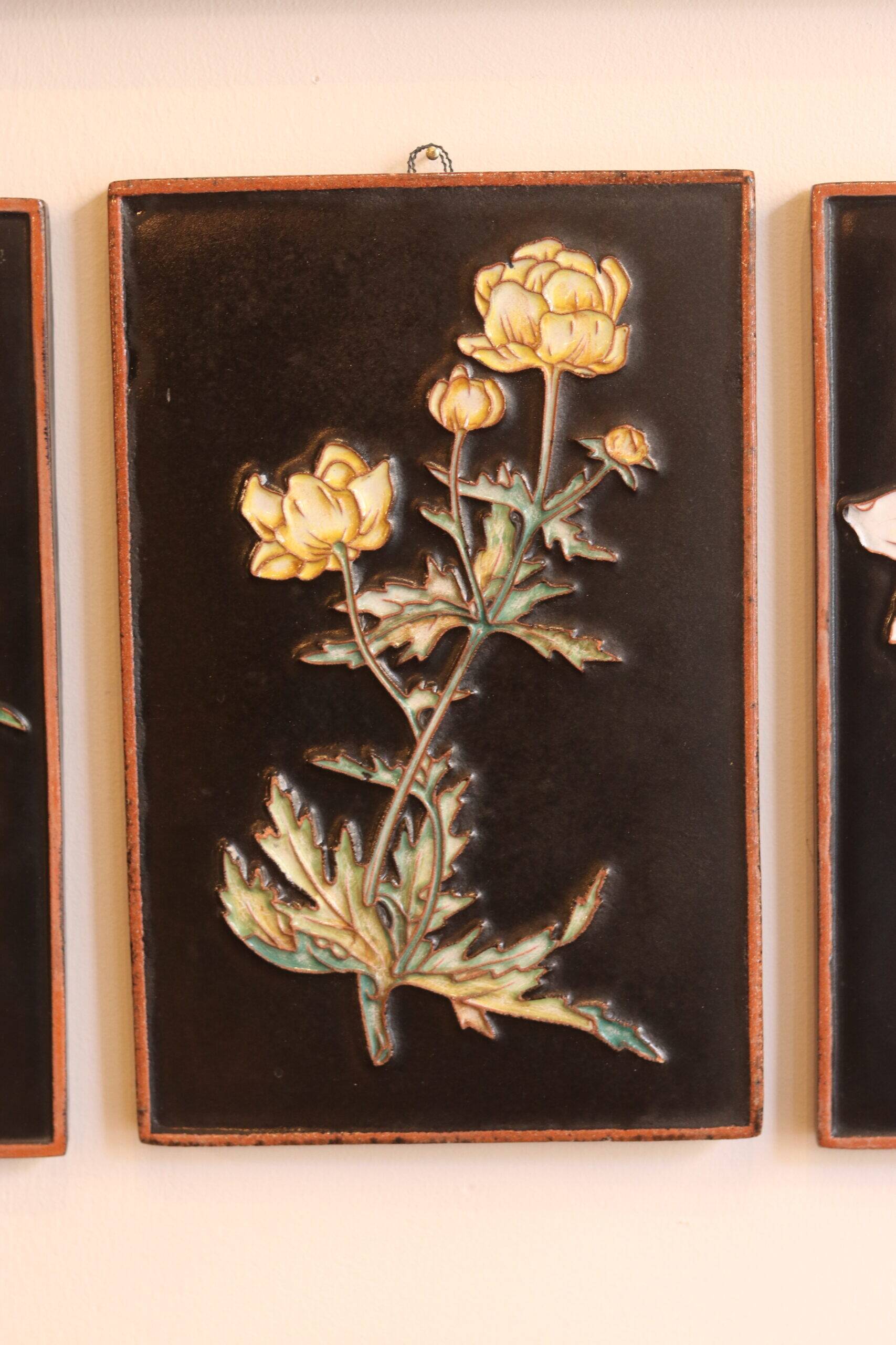Set of three Majolica wall plaques from Karlsruhe – 1960s