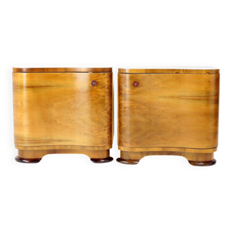 Art Deco Bedside Tables By Jindřich Halabala For Up Závody, 1930s