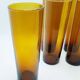 6 grands verres en ambre soufflé bouche