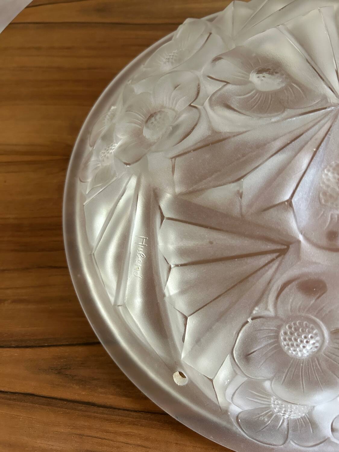 Lustre coupole art deco signé degué et hubens