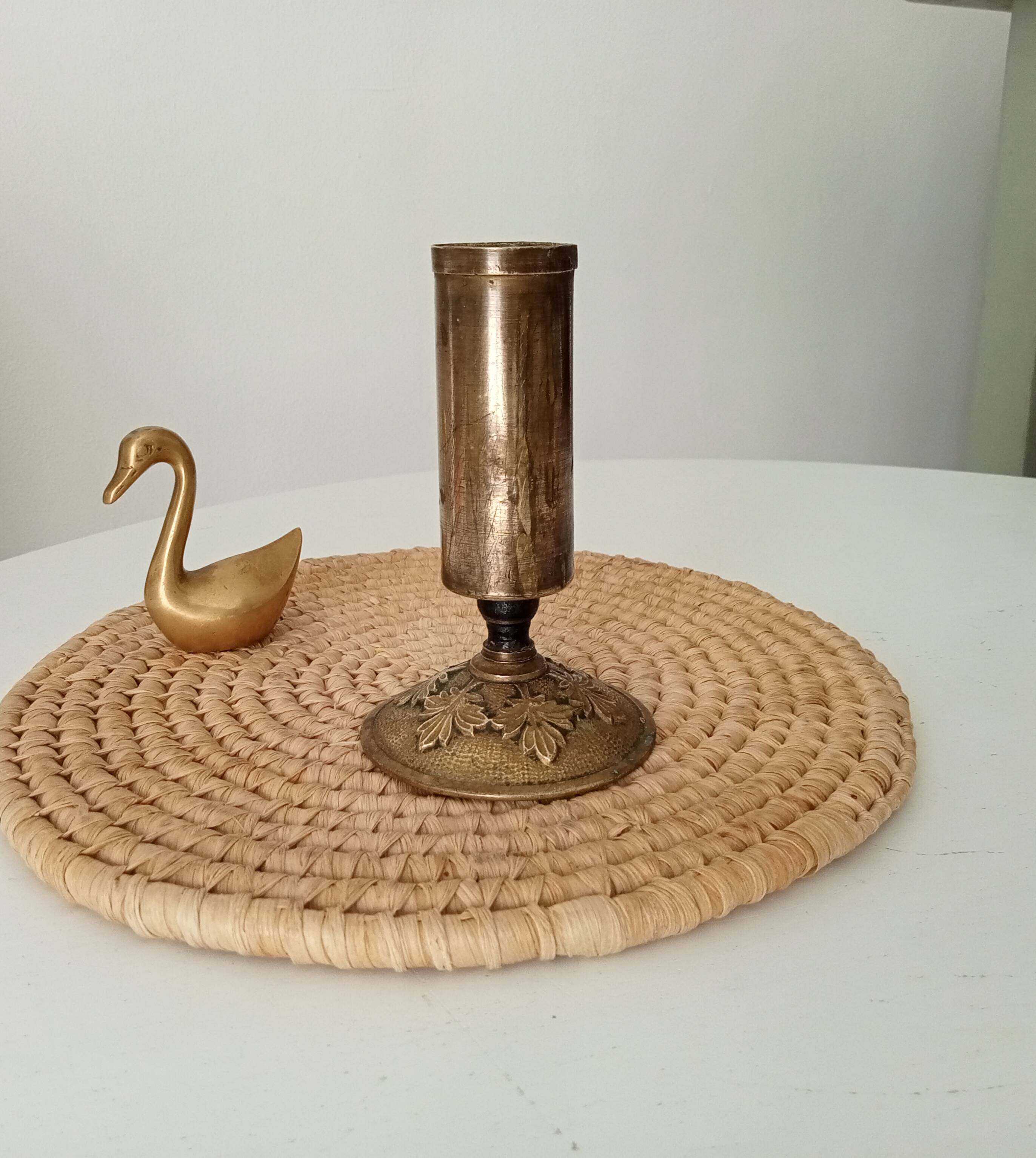 Antique folk art candle holder 1914/18