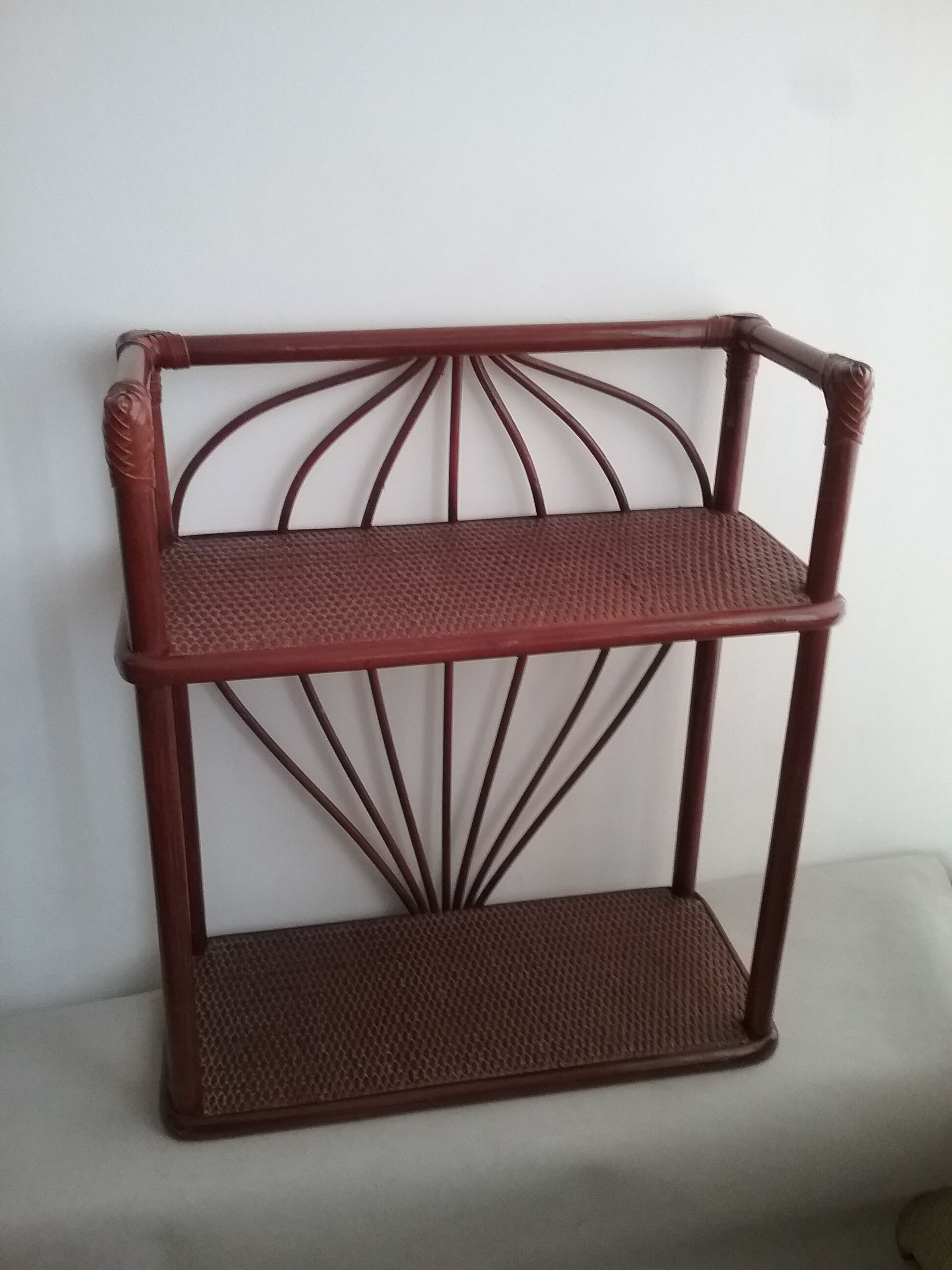 Rattan wall shelf