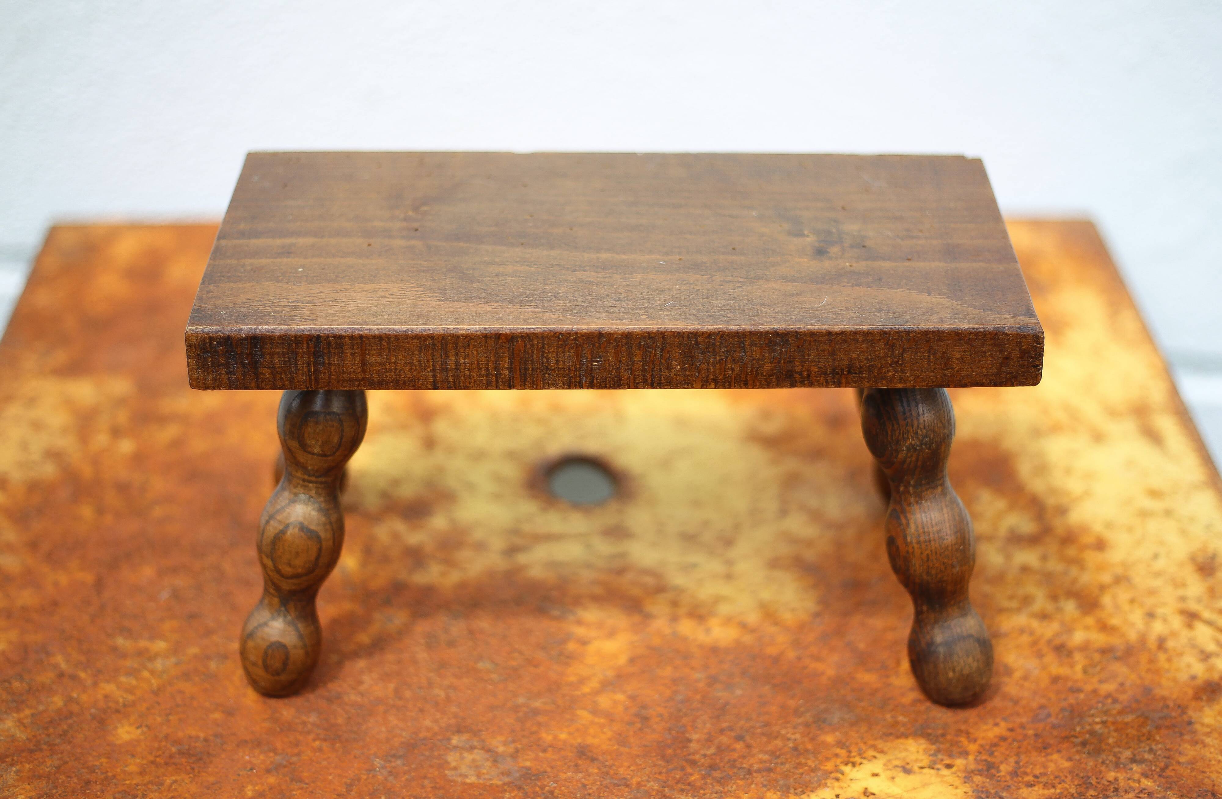 Wooden stool, small beaded foot stool, plant holder