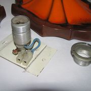 Ensemble de 2 lampes allemandes orange de mur en céramique de la lave de la 1960 / 70s