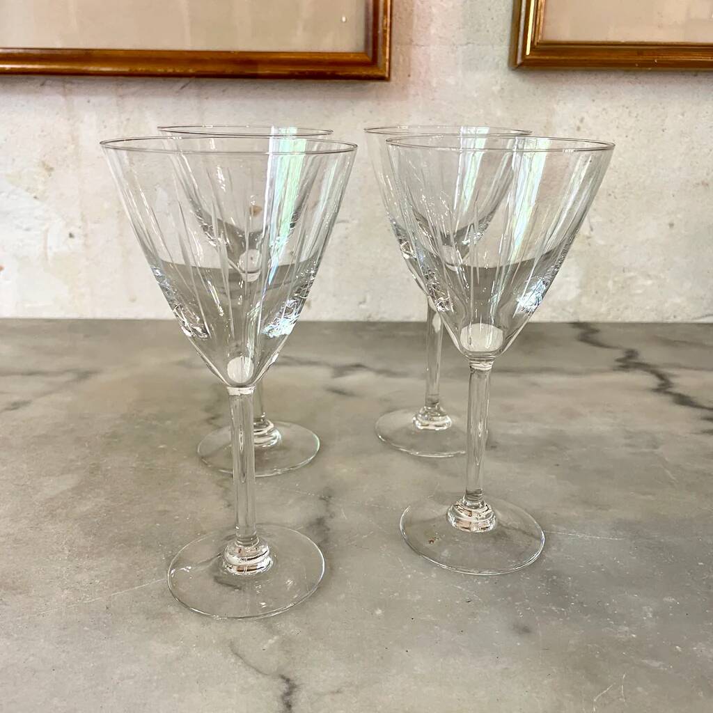 Set of 4 Christofle crystal glasses