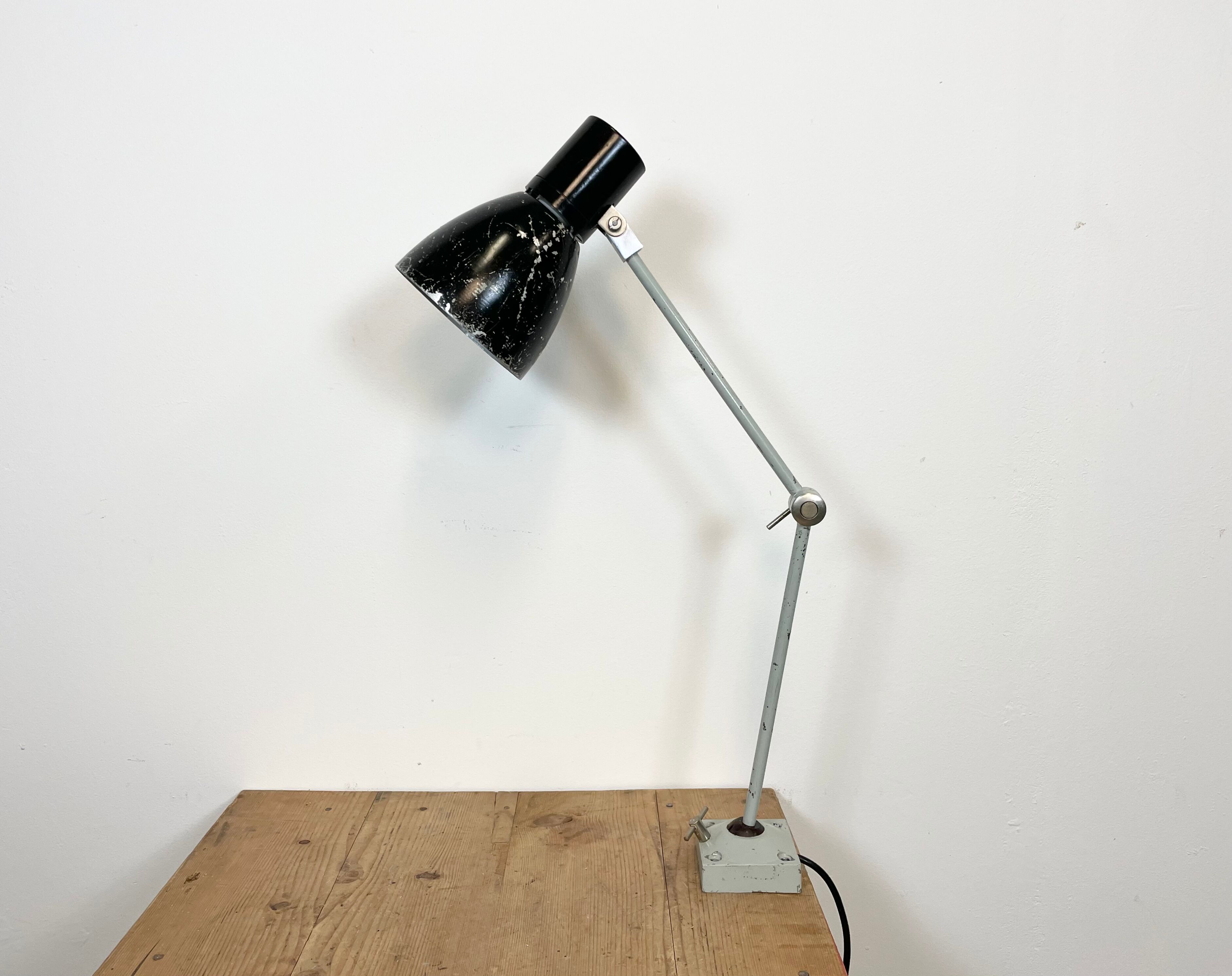 Black Industrial Table Lamp from Elektrosvit, 1970