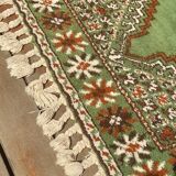 Tapis Rabat Maroc en laine de mouton points réalisés main  167 x 83 cm vintage
