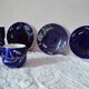 3 midnight blue coffee cups Sarreguemines