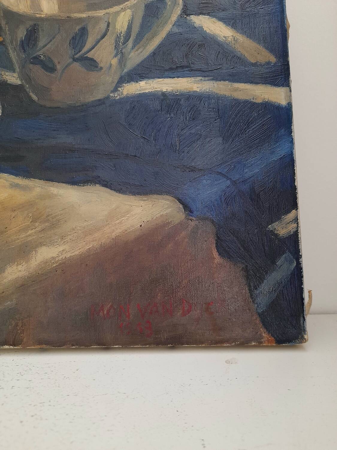 Still life with fish, oil on canvas