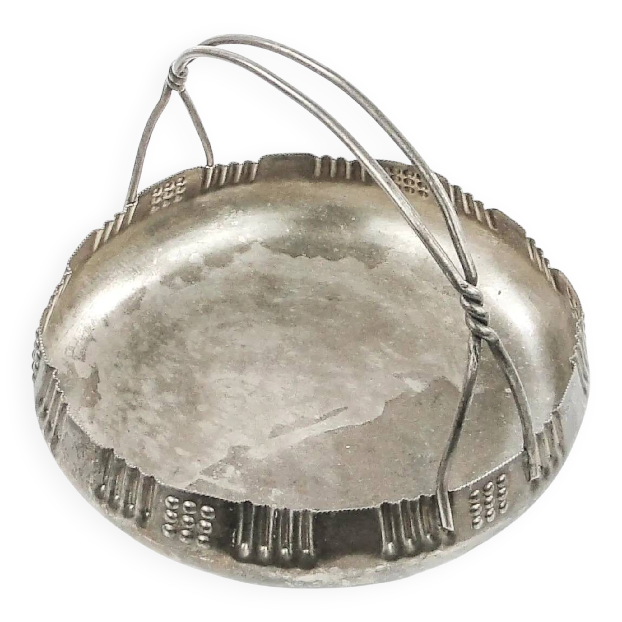 Art Nouveau fruit basket, silver metal, Kaiser, Germany, early 20th century