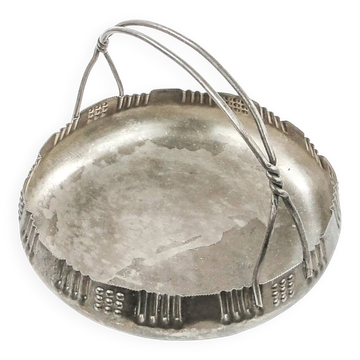 Art Nouveau fruit basket, silver metal, Kaiser, Germany, early 20th century