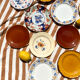 Set of 12 mismatched antique plates