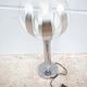 Vintage lamp, table lamp, chrome lamp with brushed steel blades, flower lamp, design lamp