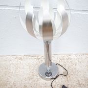 Vintage lamp, table lamp, chrome lamp with brushed steel blades, flower lamp, design lamp