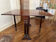 Drop-leaf table in solid mahogany — Restoration style, double column c