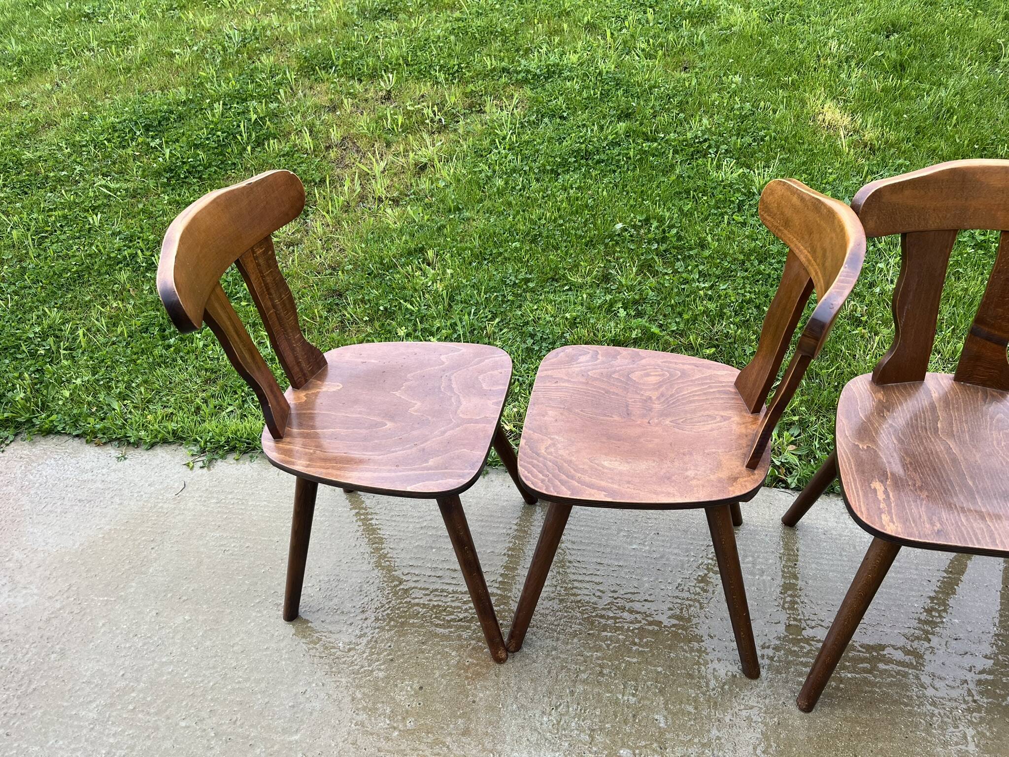Set of 4 1960s Brutalist Style Bistro Chairs