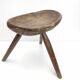 Brutalist tripod farm stool solid wood