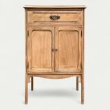 Art nouveau side table in raw wood
