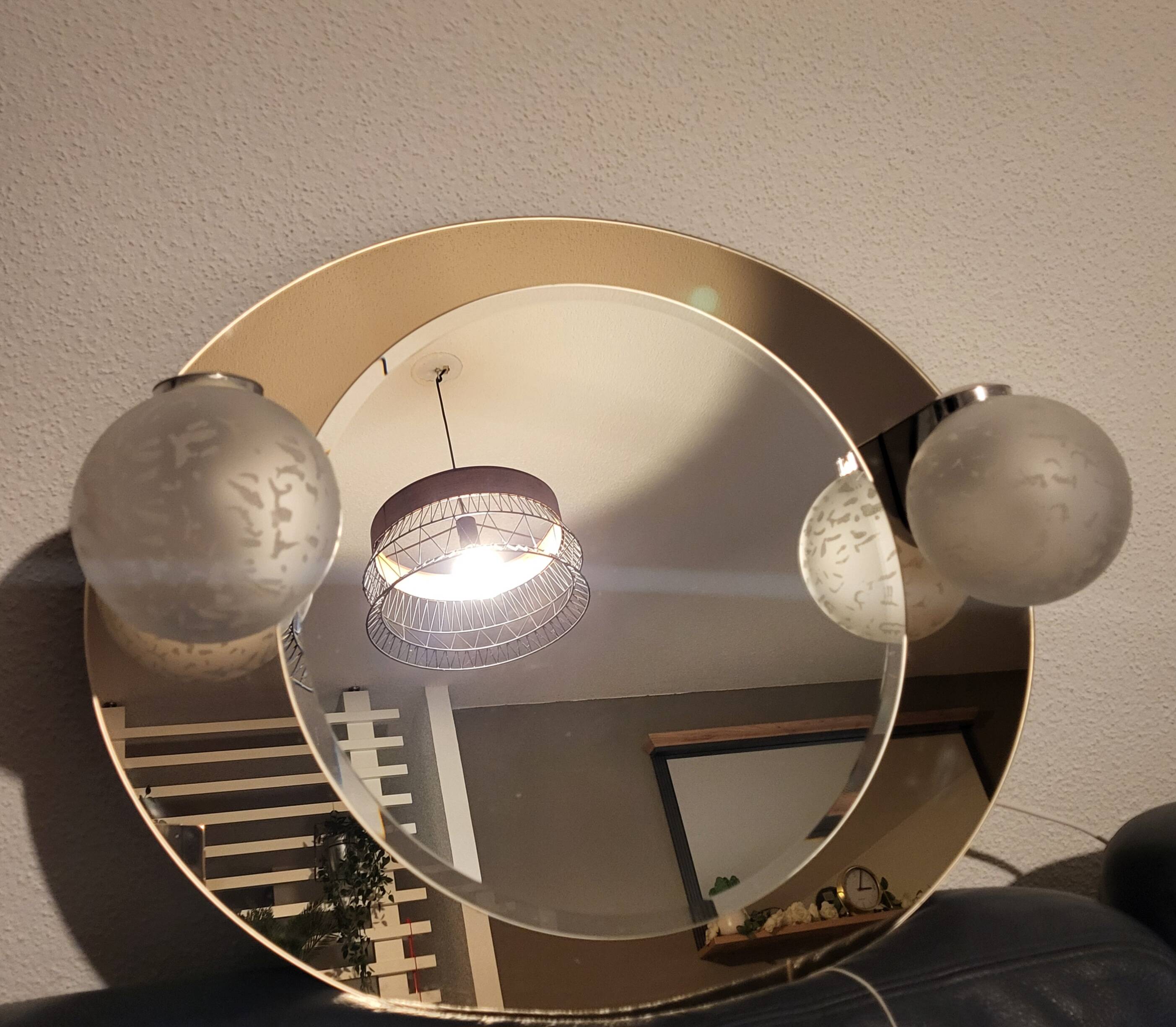 Smoked oval mirror, Italy, 1970