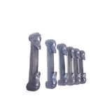 Set of six african cutlery holders carved in blackened wood