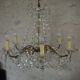 Ancient bronze and pampilles chandeliers with facets and crystal cups - old style - 6 fires