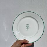 4 monogrammed dessert plates