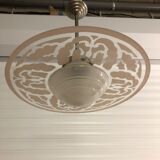 Vintage glass disc hanging lamp