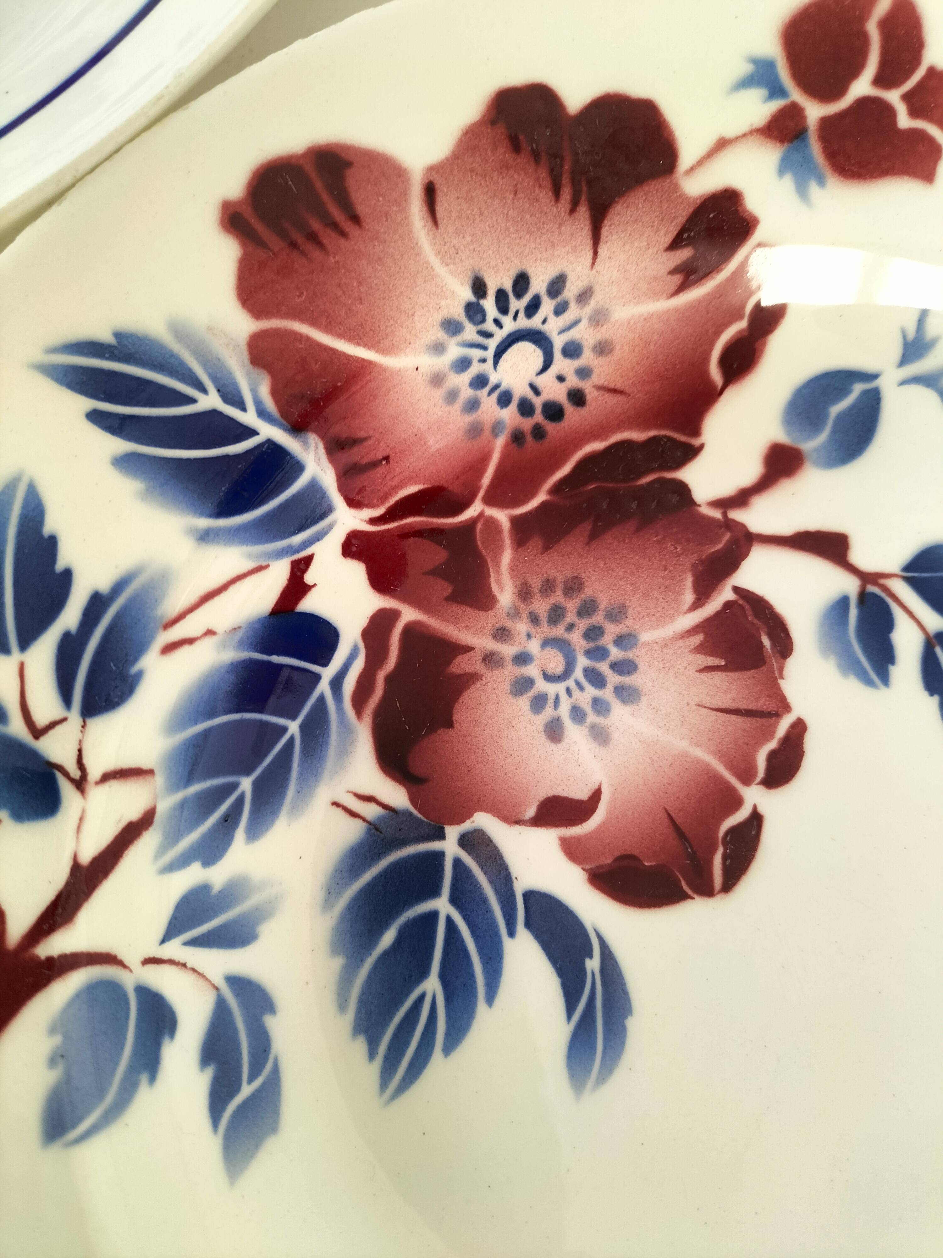 6 antique deep plates K & G Lunéville – Régine model, 1960s