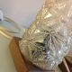 Pair of vintage bedside lamps in conical smoked glass