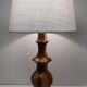 Lampe en bois tourné et incrustation de bois vintage