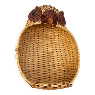 Basket in wicker and rattan 1970