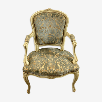 Blue and white Louis XV armchair