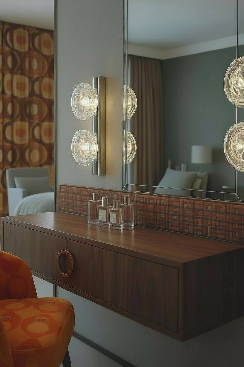 Pair of Space Age 70s double wall lights