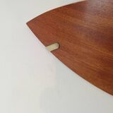 Pair of wooden and brass wall lights by Declic 1980