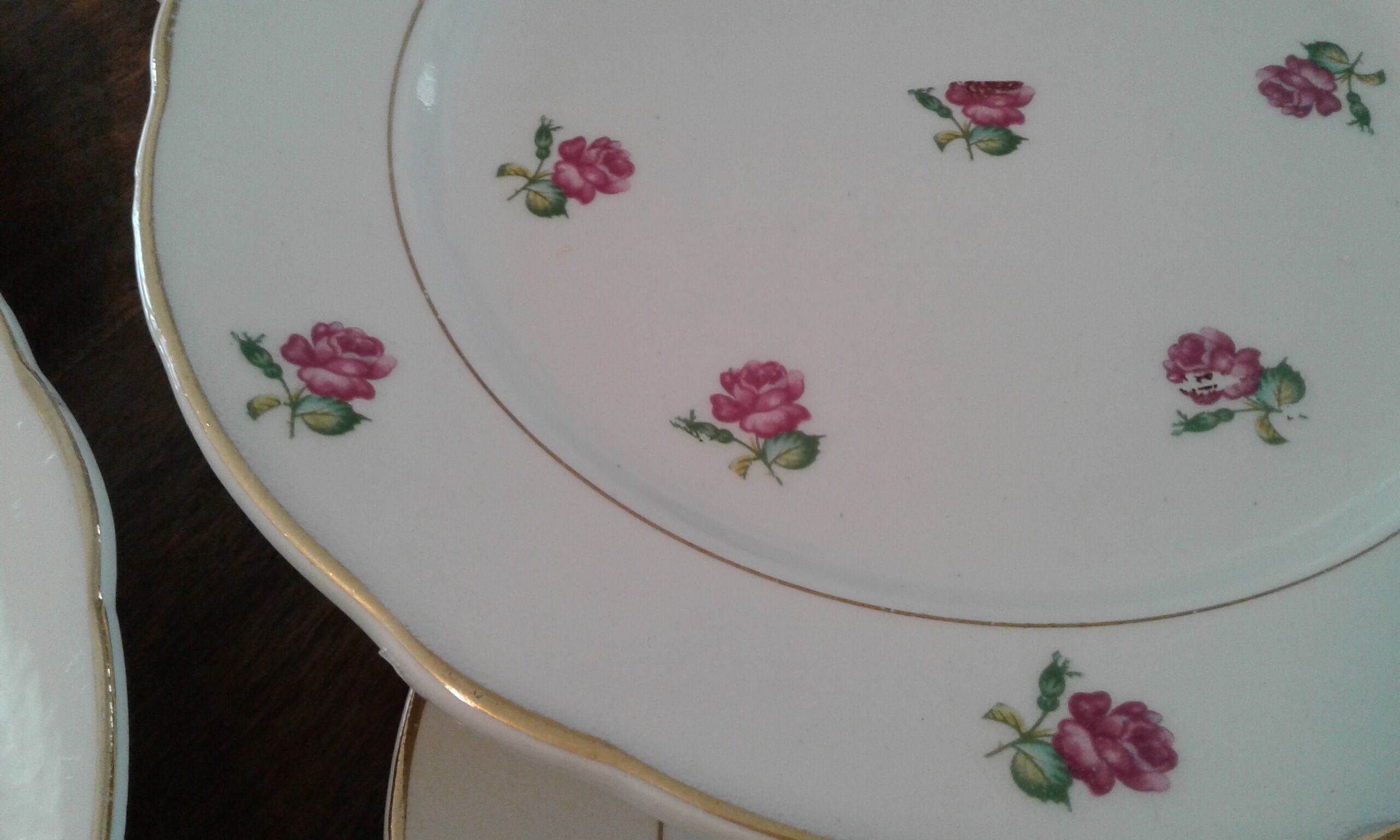 6 half porcelain plates K&G Luneville, circa 50