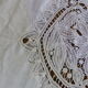 White tablecloth lace and embroidered linen, art deco, old