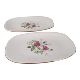 Lot de 2 raviers en porcelaine de Gien France modèle Pompadour