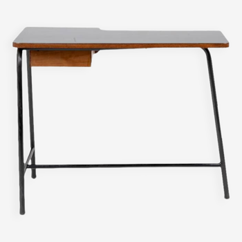 Jacques Hitier for MBO, Desk in oak and black metal, year 1951