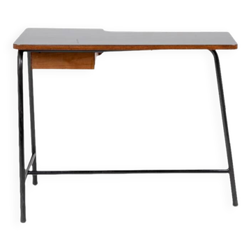 Jacques Hitier pour MBO, Bureau en chêne et métal noir, année 1951