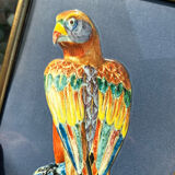 Cadre perroquet émaux