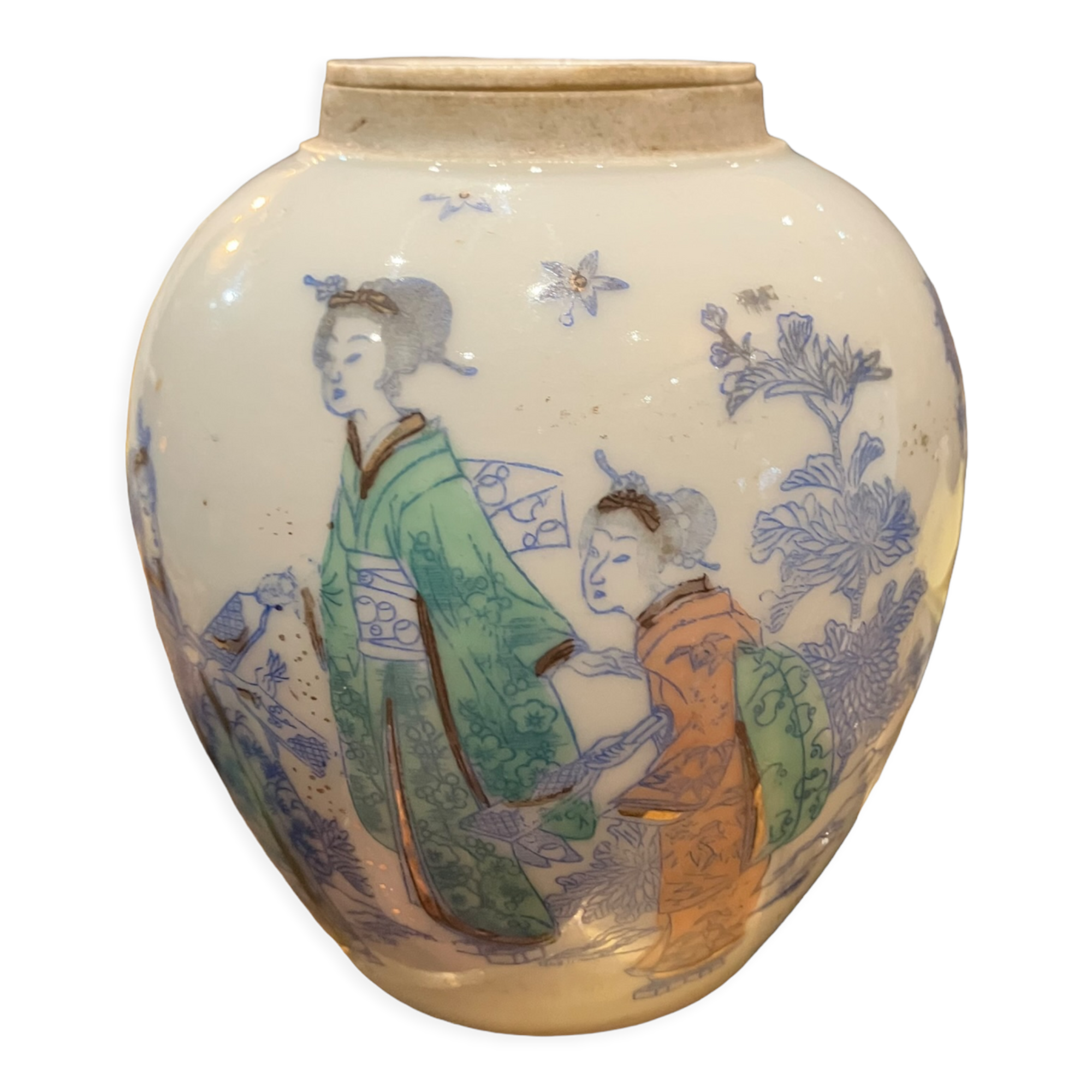Asian porcelain covered pot