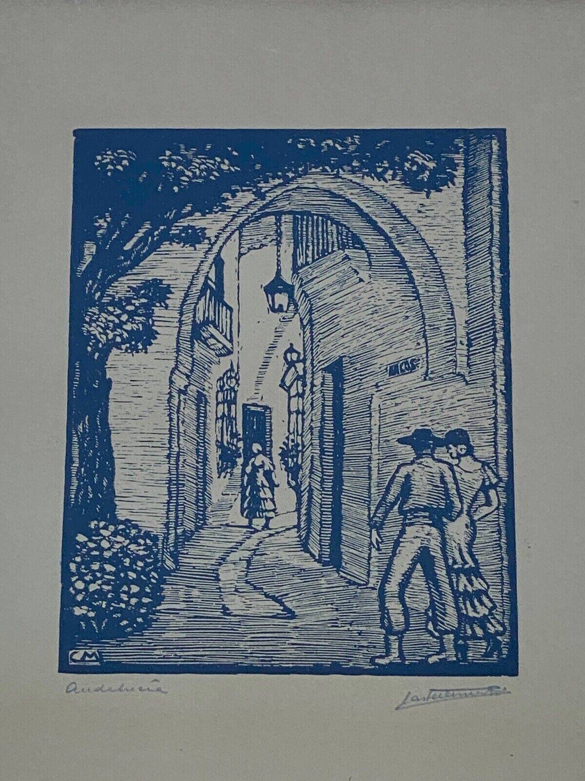 Lithographie Espagne Andalucia signature à identifier début XXe