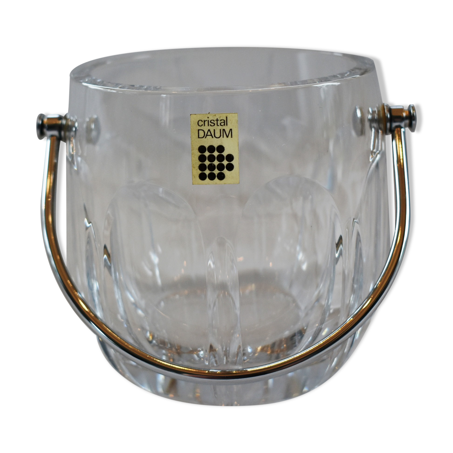 Seau à glace vintage daum cristal clair ciselé
