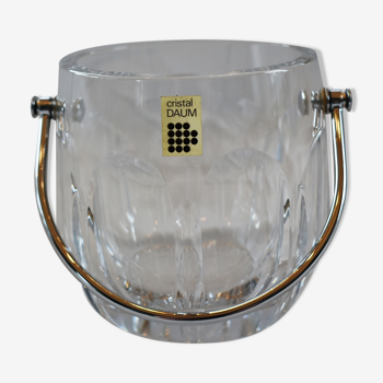 Vintage ice bucket DAUM clear crystal chiseled