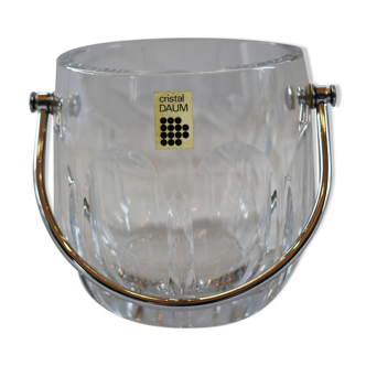 Vintage ice bucket DAUM clear crystal chiseled
