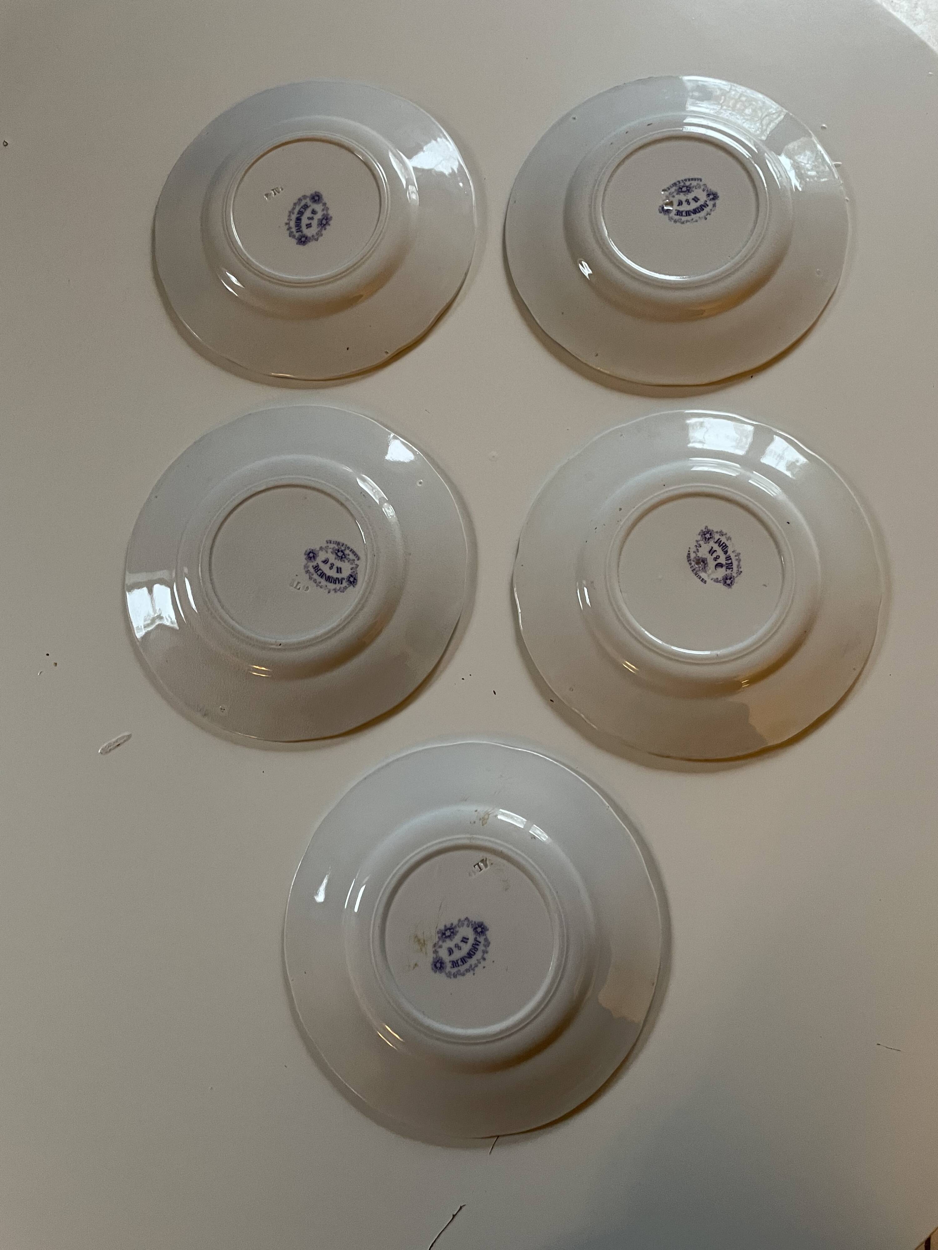 Assiettes dessert Sarreguemines modèle Jardinière XIXEME