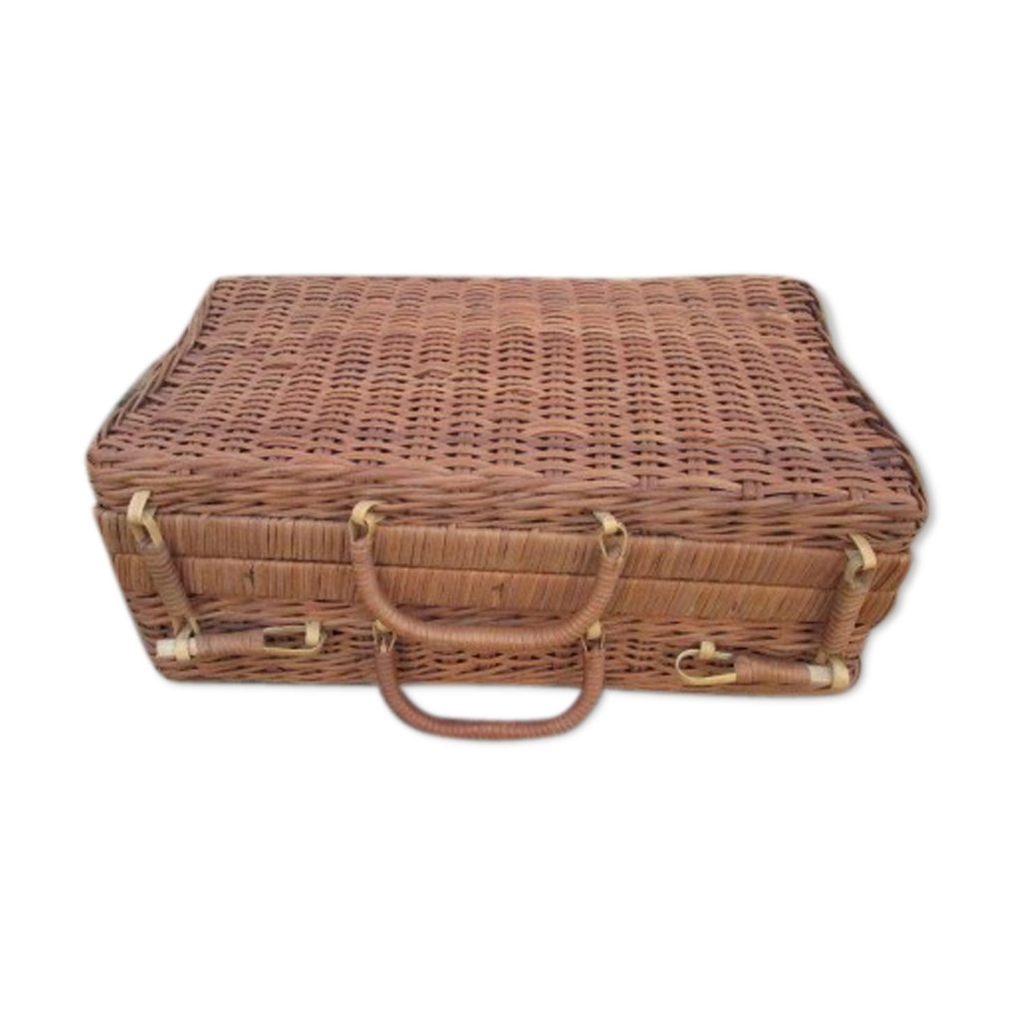 Old wicker suitcase